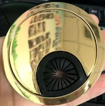 Multi Meubel Kabeldoorvoerdop METAAL kleur GLANS GOUD Rond 50 met RUBBER