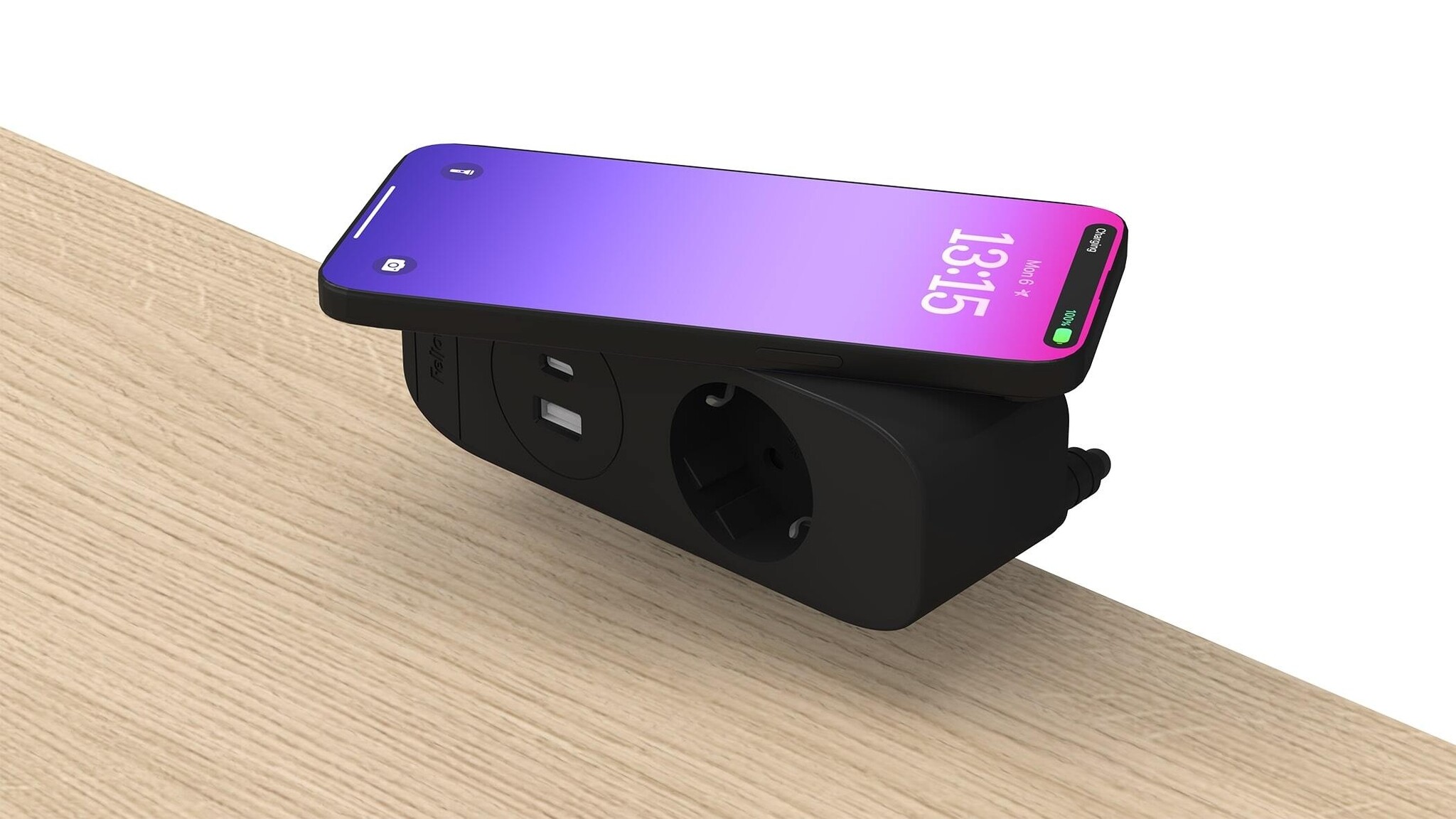 FELLOWES Power Desk Up 3.0  USB A/C en draadl