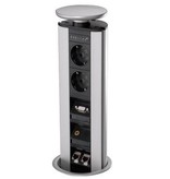 EVOLINE Evoline Verticale powerdock 2 x stroom + 2 x RJ45 + 1VGA + 1HDMI ZW