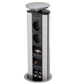 EVOLINE Evoline Verticale powerdock 2 x stroom + 2 x RJ45 + 1VGA + 1HDMI ZW - EVOLINE