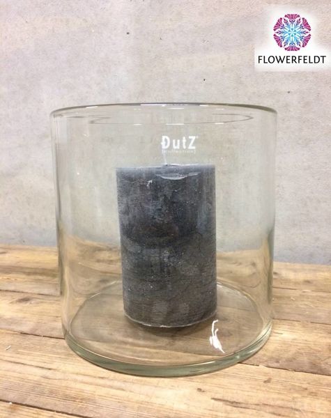 DutZ Windlicht met kaars grijs