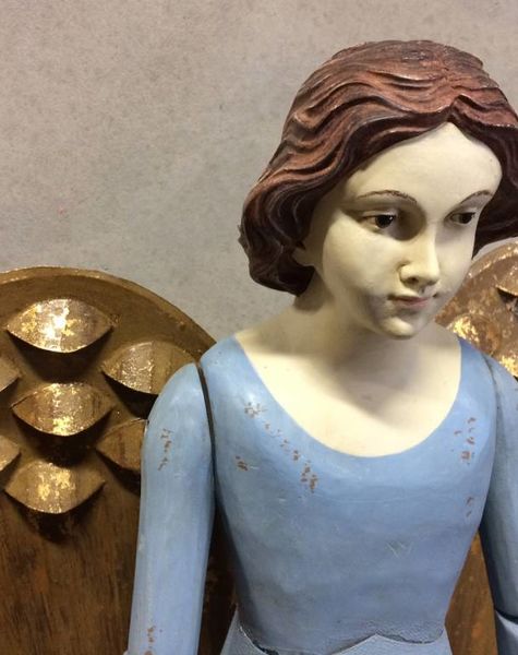 Große Engel Figur Blau - H99 cm