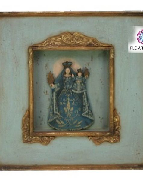 Madonna blauw in lijst