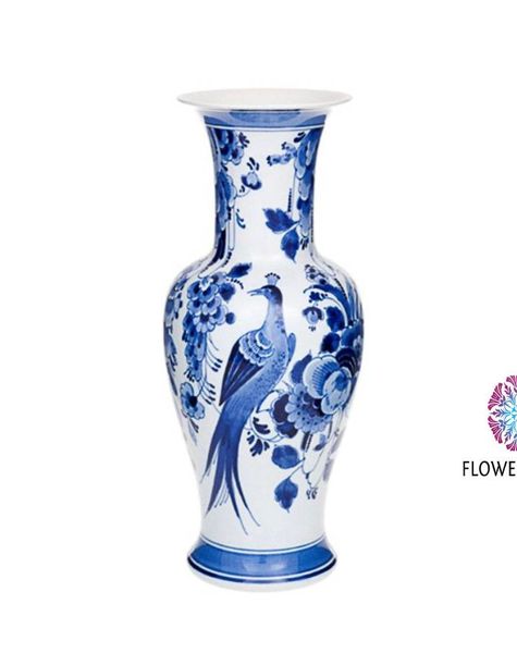 Bird vase delft blue  - H33 cm