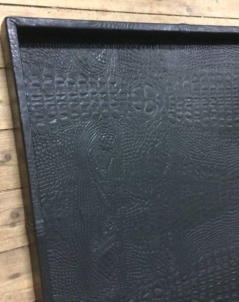 Ledertablett kroko black XL - 80 x 80 cm