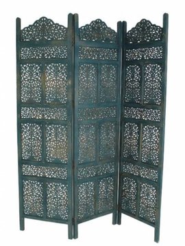 Wooden screen Marrakech blue