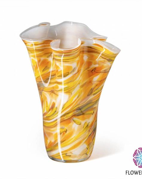 Fidrio Wave vase mustard - H35 cm