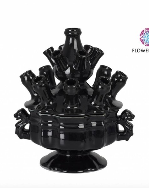 Black tulip vase - H33 cm