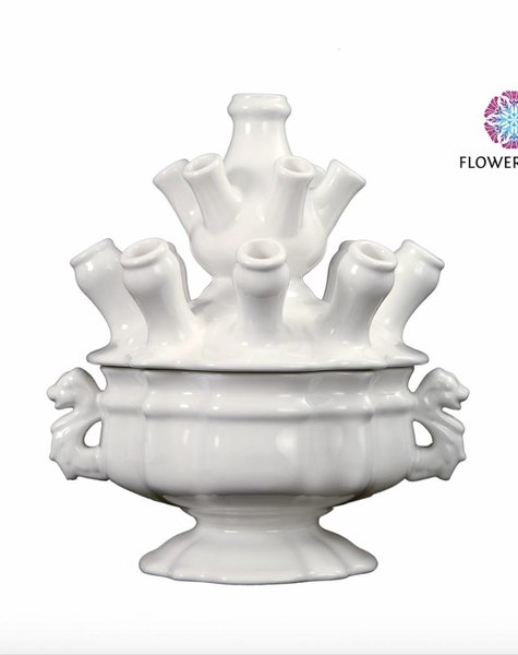 White tulip vase - H33 cm