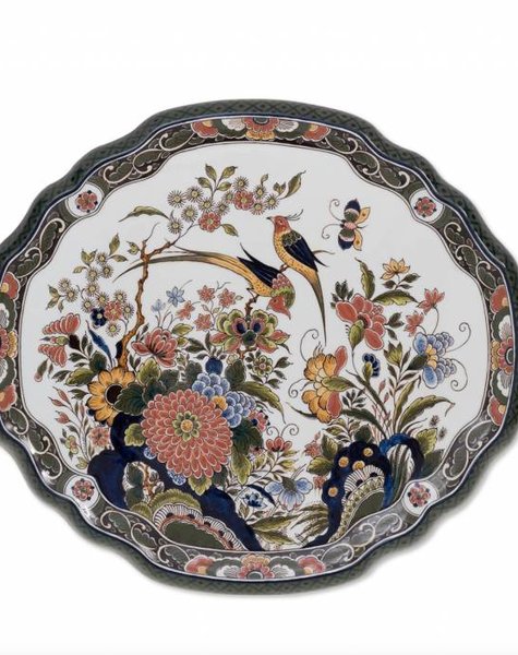 Wall plate flowers and birds - 40x36 cm