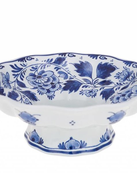 Delft blue bowl on foot - D23 cm