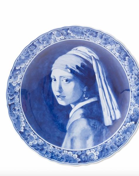 Delft blue plate Vermeer - Girl with pearl earring