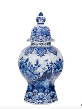 Delfter Blau vase mit Deckel