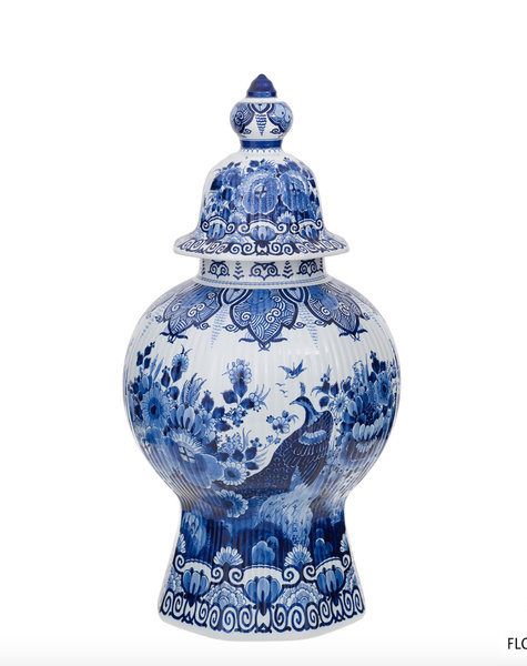 Delfter Blau vase mit Deckel - H61,5 cm