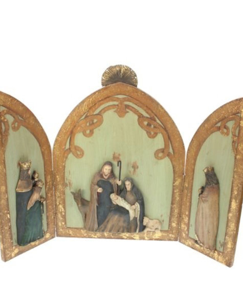 Goodwill Nativity scene triptych - H60,5x3,5x42cm