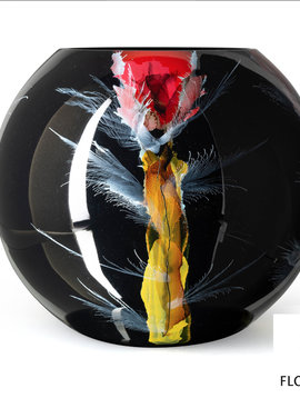 Fidrio Black glass vase Nova