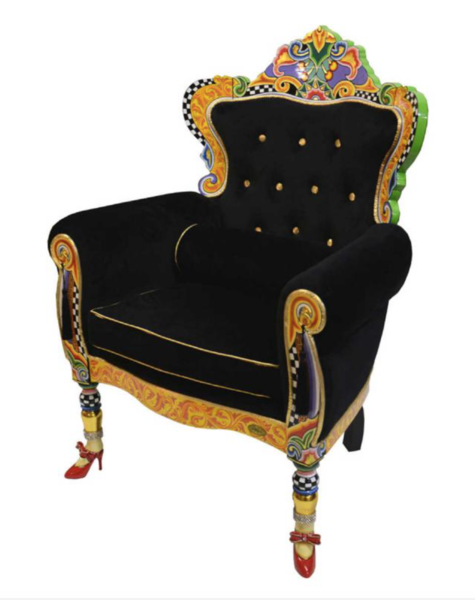 Fauteuil zwart crazy versailles - H123 cm
