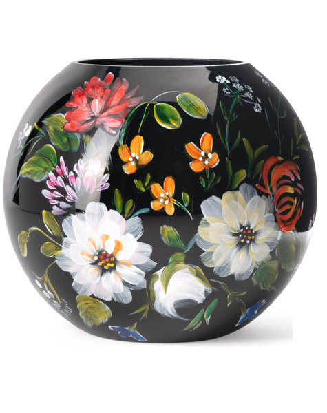 Fidrio Schwarze Vase Royal Flowers - D40 cm