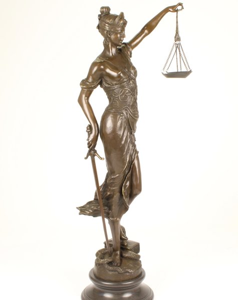 Bronzen beeld Vrouwe Justitia - H40 cm