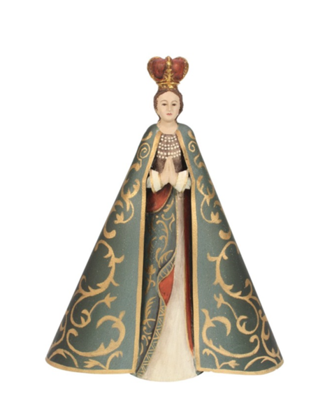 Mariabeeld in goud groen - H32 cm