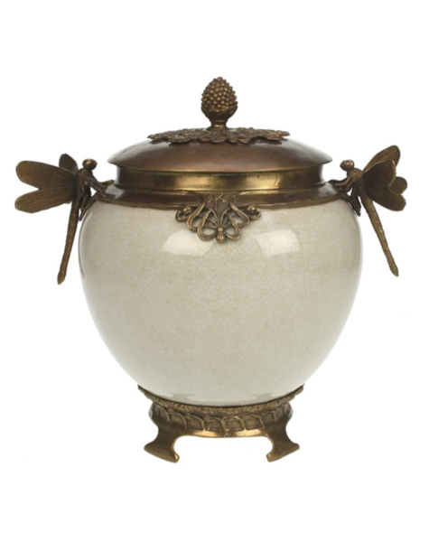 Übertopf Weiß craquelé - H23 cm