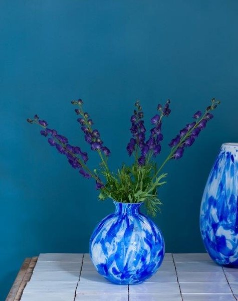 Fidrio Ball vase delfts blue - D23 cm