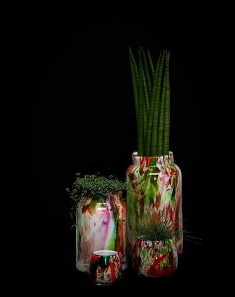 Fidrio Vase Bloom Large Mixed Colors - H30 cm