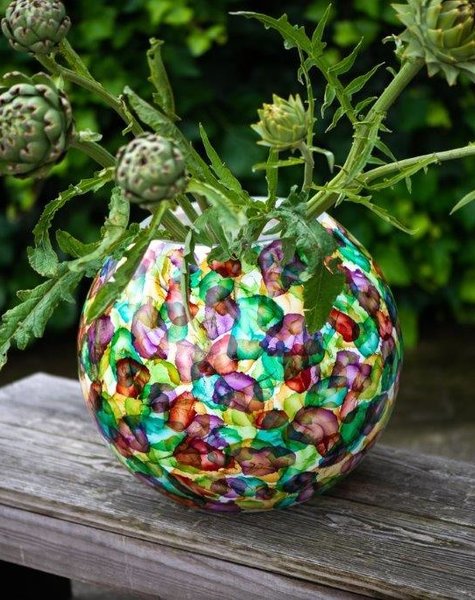 Fidrio Kugelvase Flowers - D25 cm