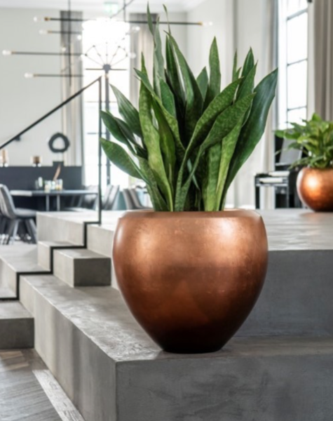 Bloempotten koper Québec - H55 cm