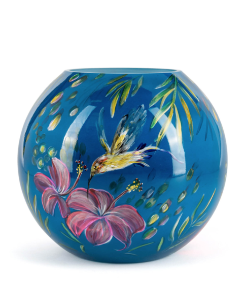 Fidrio Handbemalte Vase Kolibri - D25 cm