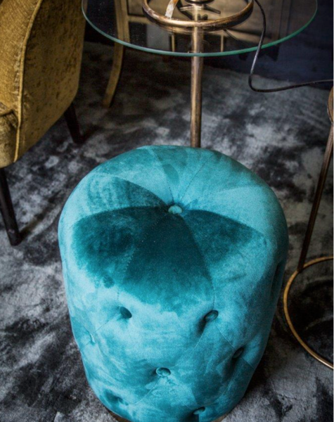 Blue poufs - H47 cm