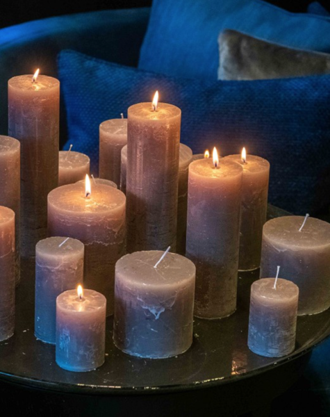 DutZ Kerzen rustic lightgrey