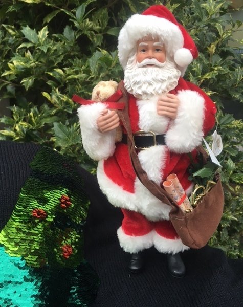 Goodwill Santa doll with bag - H26 cm