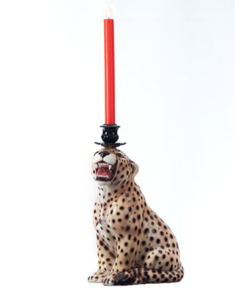 Candle holder Cheetah - H34 cm
