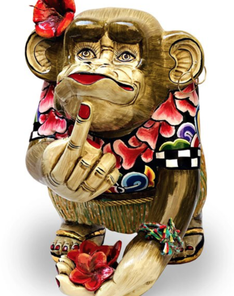 Monkey figurine Middle Finger - H31 cm