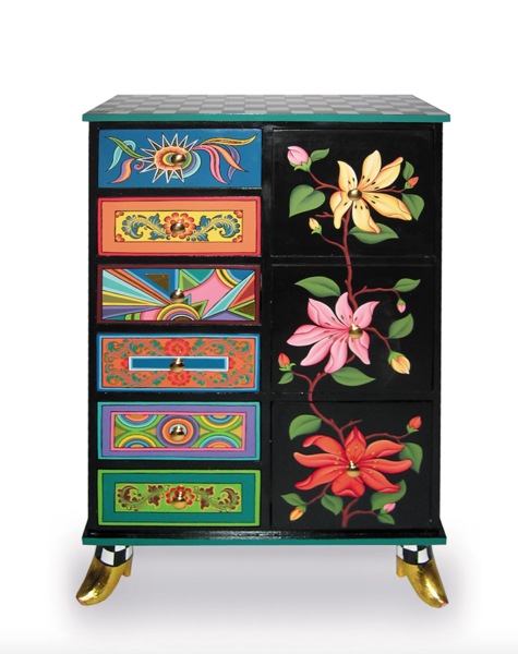 Design kast crazy flowers - H103 cm