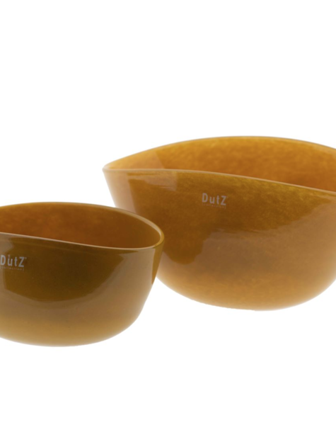 DutZ Glazen kom gold topaz - H11/ H13 cm