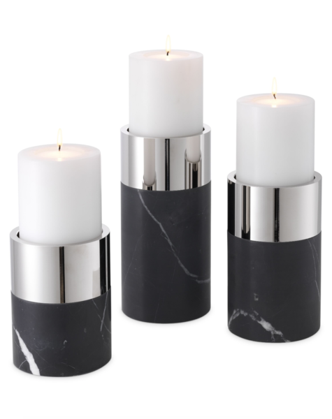 Eichholtz Kerzenhalter schwarz Sierra - 3er-Set