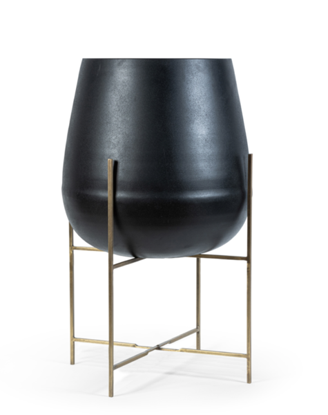 Bloempotten black tulip - H48 cm