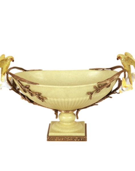 Dekoschale Yellow Parrots - L51 cm