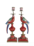 Parrot candle holder red