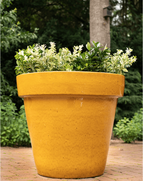 Gelbe Blumentopf Izamal - H71 cm