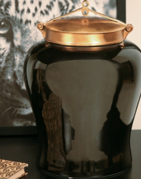 Schwarze Uebertopf Elite - H32 cm