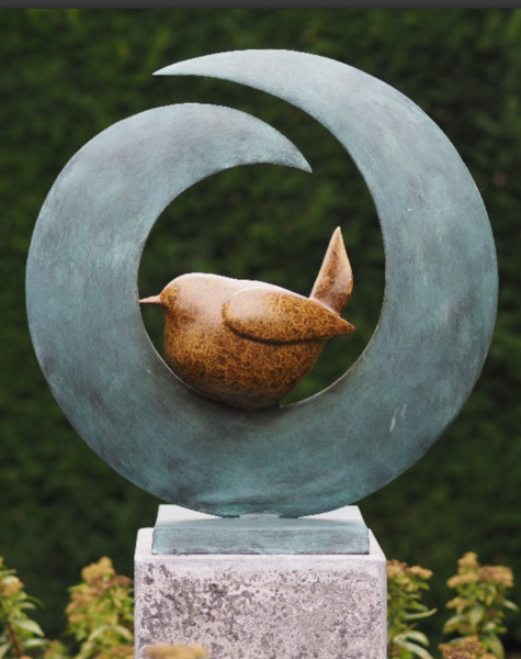 Bronze Skulptur Vogel - H51 cm