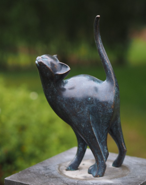Cat garden statue - Bronze statues - Cat garden statues online - Flowerfeldt