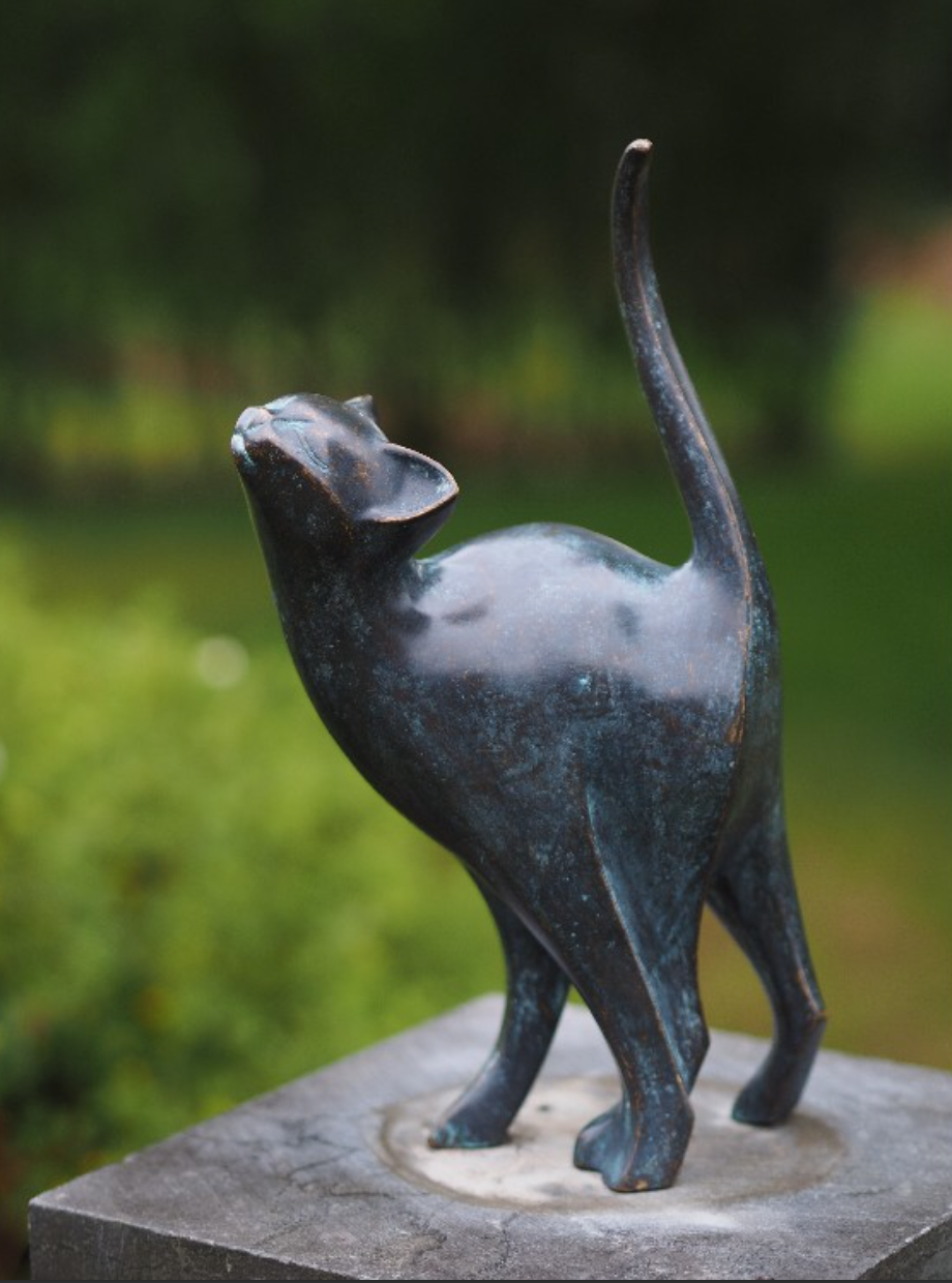 Cat garden statue - Bronze statues - Cat garden statues online - Flowerfeldt