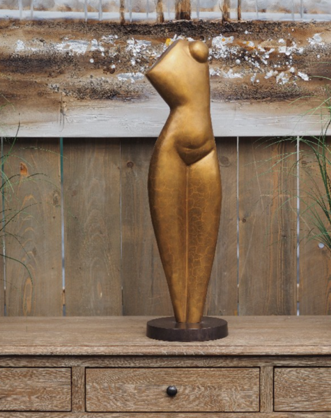 Vrouwenbeeld modern gold - H70 cm