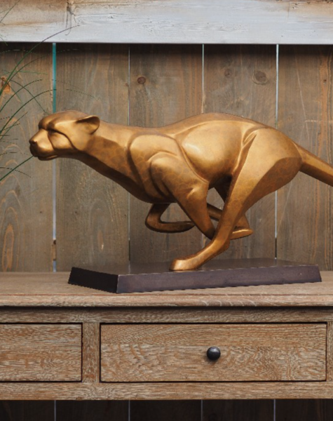 Cheetah statue - L96 cm