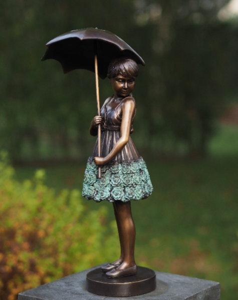 Beeld meisje met paraplu - H45 cm
