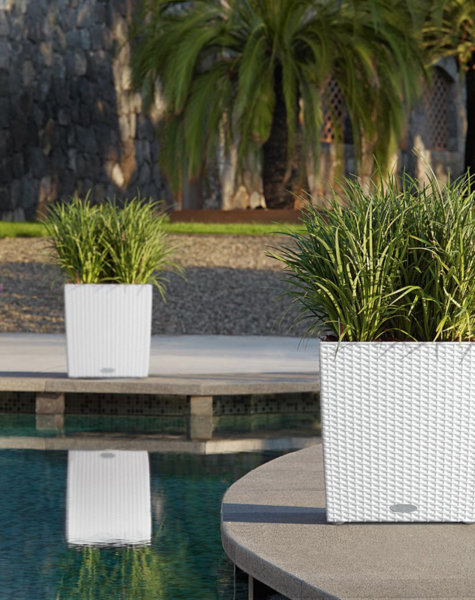 Pflanzgefäss weiss Juneau - H40/ H50 cm